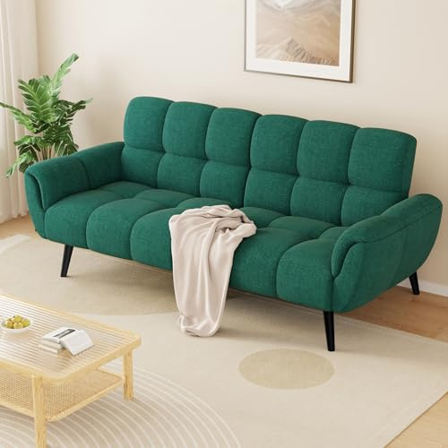 JIEXI Sofa Mit Schlaffunktion, Klappsofa Sofa 3 Sitzer, 155x85cm Schlafsofa, Bequemes Geeignet Für Wohnzimmer, Schlafzimmer, Zimmer, Büro(Grau)