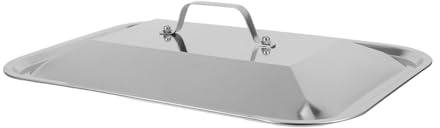 FONDOTIN Coperchio per Teglia Rettangolare in Acciaio Copertura Teglia da Forno con Manico per Pesce e Barbecue Lavastoviglie Compatibile