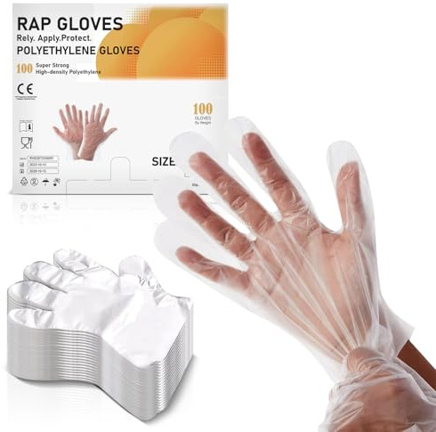 Disposable Polythene Gloves XL 100 Pack Clear PE for Food Prep and Catering