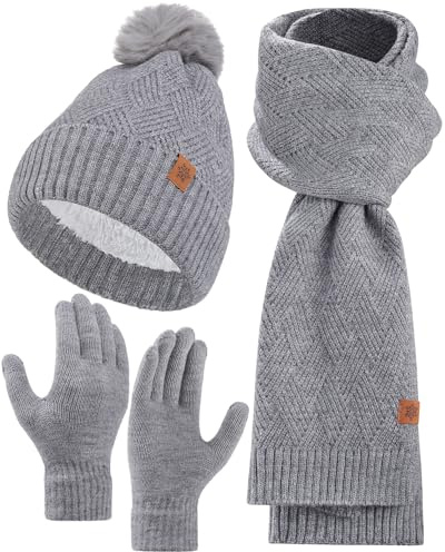 Coubeau Gorro Invierno Mujer - Suave y Cálido Conjunto Bufanda y Gorro y Guantes Mujer Accesorios de Moda