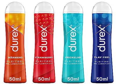 Durex Play Gleitgel Durex Play Gleitgel Vielseitige Mixpackung für Frauen & Männer - Set mit Gleitmittel auf Wasserbasis für Sex, kondomgeeignet 200ml (4 x 50 ml)