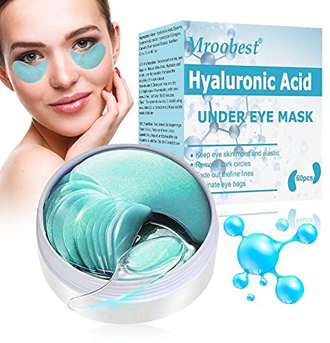 Patch Yeux Anti Cernes, Masque Yeux, Masque Yeux Collagène, Eye Mask, Masque hydratant pour les yeux à l'acide hyaluronique, Anti-âge, Réduit poches, rides, ridules, relâchement, yeux gonflés - 60Pcs