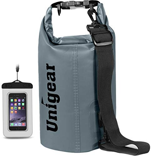 Unigear Dry Bag, 2L/5L/10L/20L/30L/40L, wasserdichter Beutel Rucksack, wasserdichte Taschen Seesack Packsack mit Handytasche und Gurte für Boot, Kajak, Angeln, Rafting, Schwimmen, Camping und Strand
