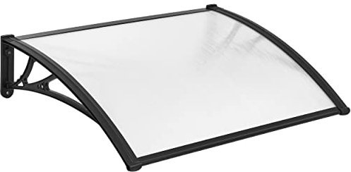 Yaheetech Front Door Canopy Outdoor Awning, Window Garden Canopy Patio Porch Awning, Rain Shelter Cover, 100 x 80 cm, Black