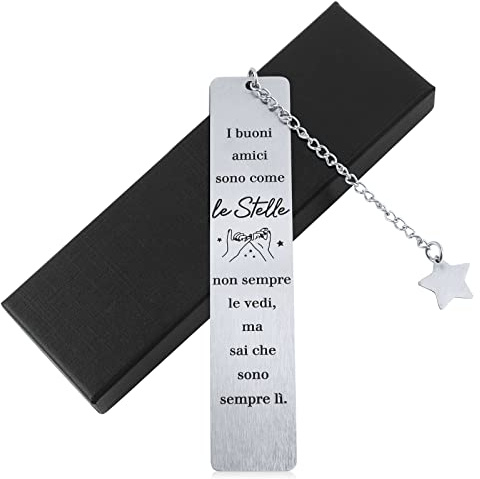 Segnalibro Amicizia Regalo Particolare Metallo con Stella Segnalibro Frasi Marcatori di Pagina Regalo Amici per Laurea Compleanno Studenti