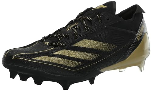 adidas Men's Adizero Electric American Football Sneaker, Black Gold Metallic Carbon, 16.5 UK