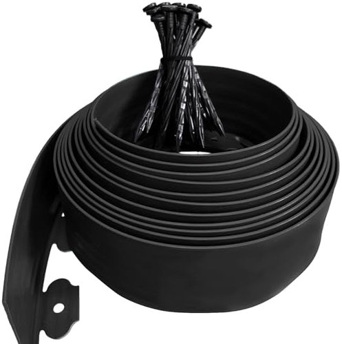 Flexible Garden Edging Border 10m, 10cm High Plastic Edging for Lawns & Gardens, Heavy-Duty Lawn Edging Strip with 30pcs Stakes, Durable Landscape Border Edging, Professional Landscape Dividers