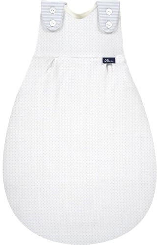 Alvi Baby Mäxchen Außensack Schlafsack im SET mit Babylöffel DeinKinderland Ganzjahresschlafsack | Babyschlafsack | Sommerschlafsack | Winterschlafsack (blue dots, 68-74)