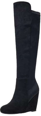 SACFOF Womens Over the Knee High Boots Suede Wedge Heel Long Stretch Boots Sexy Fashion Thigh High Tall Boots US6-11