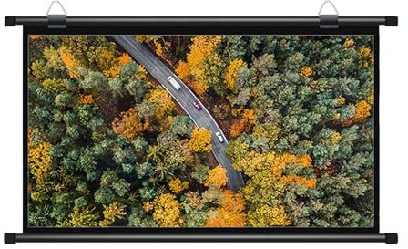 72inch Projector Screen - Indoor Manual Roll-up Projection Screen 4:3/16:9 HD Projection Screen, Wall-Mounted Projection Screen for Home Theater Office Classroom Projection(4:3)