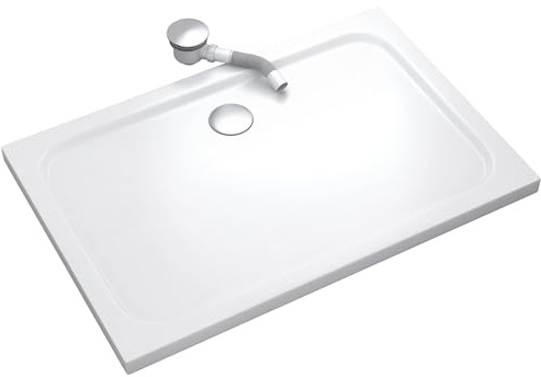 SHIMMER Receveur de douche 90 x 130 cm acrylique Blanc + bonde et siphon inclus - Salle de bain