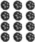 VEGCOO 12 Pièces Mini Roulettes pour Meubles, Mini Transfert Roulettes de Meubles à 360 Degrés, 5 Billes Chacune avec Plaquette de Frein, Roulette Capacité 300KG Pour Charges Lourdes