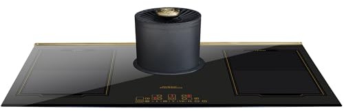 Kaiser Placa de inducción autosuficiente de 90 cm, KCT 9365 IEm, placa de inducción empotrable con extractor integrado de 1250 m³/h, diseño retro imperio en bronce