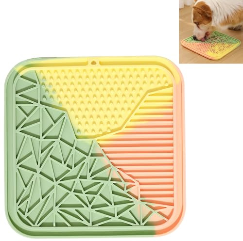 Smaoqingji Tappetino Leccare Cani Gatti Ventose - 1 Pezzo, Tricolore Misto, Promuovere Il Cibo Lento Tappetinoer da Mangiare, Adatto a Rallentare la Velocità di Alimentazione Degli Animali Domestici