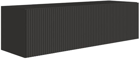 Selsey Mobile Porta TV Sospeso Nero Opaco Larghezza Totale 100 cm – Mobile TV Moderno con 2 Vani, Ante a Ribalta, MDF e Pannelli Laminati, Design Elegante per Soggiorno o Camera