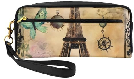 Trousse à crayons avec imprimé Paris Tour Eiffel pour filles, étudiants, cosmétiques, pour l'école, le bureau, les voyages