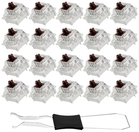 20 Switch Marrones Mecánicos para Teclado con Extractor