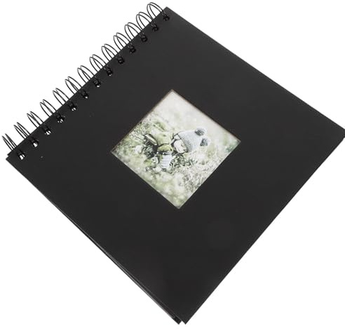 UKCOCO Album Photo Pochettes Livre de Photos 6 Pouces Mini, Papier et Fer, Grosse Transparence, Format Portable, Noir, pour Familles et Garçon et Filles, Mariage et Anniversaire