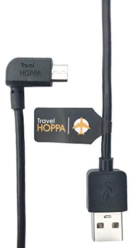 Kfz-Ladegerät für Tomtom – rechtwinkliges Micro-USB-Kabel 3 m – Kfz-Lade- und Datensynchronisationskabel – TomTom GO, GO Live, Rider, Start, Via Live und alle Micro-USB-Geräte