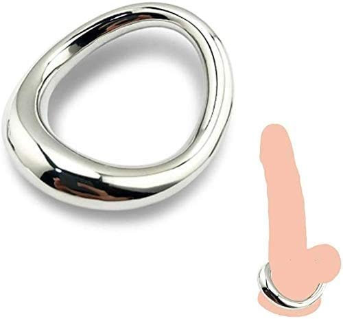 Acciaio Curvo Fallico in Metallo Anello Di Regolazione Del Sesso in Acciaio Da Uomo Pene Pene Pene Scroto Schiavitù Anello Tratto Giocattolo Del Sesso Maschile Anello Di Erezione Testicolare,ring 60mm