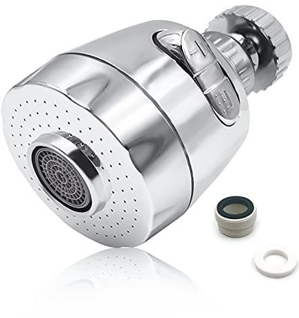 XTUDOU 360° Drehbarer Wasserhahn Aufsatz, Wandmontage Wasserhahn Luftsprudler, Filter Tap Belüfter, Universal Einsteller Düsenkopf mit Zwei Wassermodi für Küche Badezimmer Toilette Balkon
