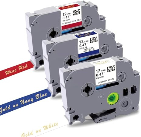 UNOKA 3X Tze Satin Ribbon Label Tapes Compatible for Brother P-Touch