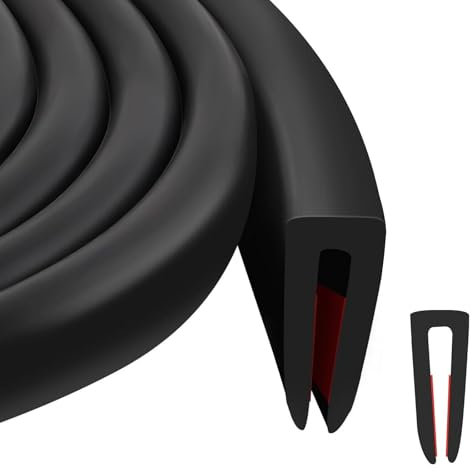 YushengTai EPDM Gummidichtung Kantenschutz, Autotür kantenschutz, Flexible Kantenschutz Gummi in U-Form, Witterungsbeständiger Kantenschutz für Bleche und Autotüren, 3mm x 300cm, Schwarz