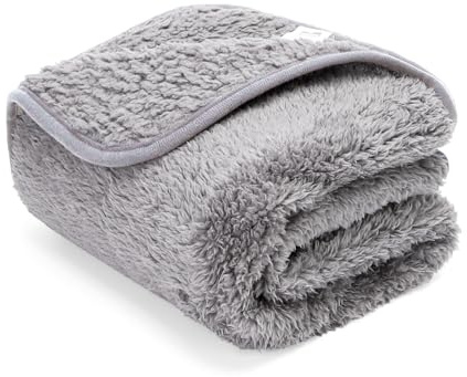 Nobleza Manta Suave de Felpa para Perros Gatos y Otras Mascotas Lavable Color Gris Claro 100 * 80cm