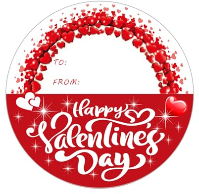 72 PCS Happy Valentine's Day Stickers, Valentines Day Gift Stickers, 2 Inch Heart Decorative Labels for Wraping Sealing Love Letter Envelope Decorating Boxes