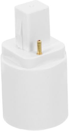 PartyKindom Adaptateur De Lampe Adaptateur G24d à E27 Convertisseur De Support De Lampe Dispositif à 2 Broches à La Norme E27 Convertisseur D'ampoule Base De L'ampoule Cuivre Nickelé Blanche