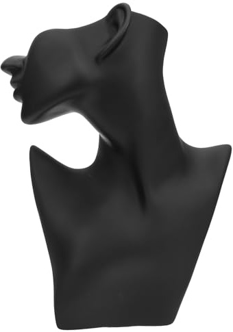 DIKACA Exhibidor Soporte para Busto de Diseño Simple Resina Collares Negro que Previene Enredos Adecuado para Tienda y Exhibición de Joyas