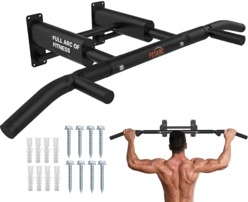 Fitarc Barre de traction murale pour la maison, équipement de gym robuste avec poignée antidérapante pour la musculation, charge maximale de 200 kg