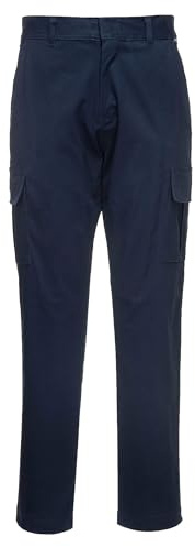 Portwest Pantalón Stretch Slim Combat, Tamaño: 44, Color: Marino oscuro, S231DNR44