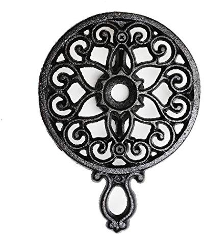 Sungmor Teiera in ghisa, scaldavivande in ghisa, design rustico e grazioso con supporto per tealight – supporto per candela resistente e decorativo per alimenti, caffè, latte o tè