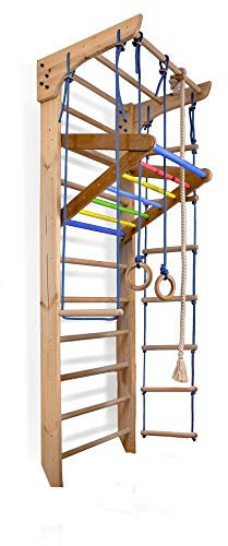 SportBaby Échelle suédoise Espalier Kinder-4-240-Color Jeu, Espalier suédois, Terrain de Jeu pour Les Enfants, Jouets, Bois, Bébé