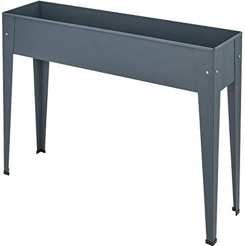 TecTake® Potager de Jardin surélevé sur Pied Lit de Jardin surélevé en Acier laqué, Bac à Fleurs rectangulaire Bac à semis Jardiniere sur Pieds idéal pour Amenagement Serre de Jardin - 98,5x26x82,5cm