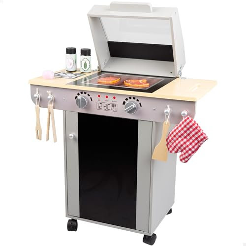 WOOMAX Teamson Kids 85399 Holzgrill für Jungen und Mädchen, Kinderküchen, Spielzeuggrills