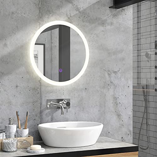 Vicco Badezimmerspiegel, Badspiegel, Weiß, 50 x 50 cm Rund