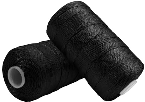 Uiopa Filo Macrame 1,5mm x 400m, Corda Macrame in Nylon Cordino per Borse Uncinetto, Filo Nero per Ferri e Uncinetto, Fai da Te, Decorazioni, Artigianato