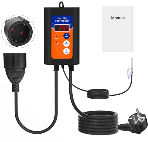 Ailao Termoregolatore con Sonda Regolatore di Temperatura Termostato Rettili per birreria domestica/serra/allevamento 5-42°C spina europea regolabile AC 220V.