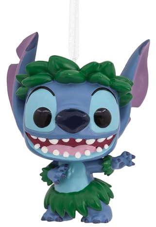 Hallmark Stitch Funko Pop Hanging Christmas Ornament, Disney Lilo & Stitch, Resin Tree Decoration, Blue, Grey