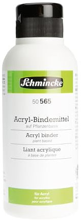 Schmincke Acryl-Bindemittel, 50565027, Hilfsmittel für Acrylfarben, auf Pflanzenbasis, 250 ml Flasche, zur Selbstherstellung von Acrylfarben