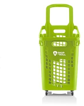 BALSAT Cestas de la Compra 26L – Cesta Plegable y Resistente para Supermercado, Almacenaje y Compras, Capacidad 12 Litros, Diseño Compacto y Práctico (Verde)