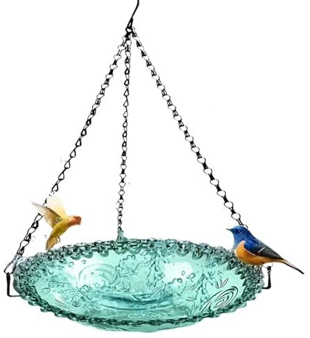 Baignoire d'oiseaux sauvages - Baignoire d'oiseaux extérieurs en plein air, mangeoire à vaisselle d'eau robuste | Garden Balconie Hameçon de chaîne de lait d'oiseau, bassin décoratif pour la nage de l