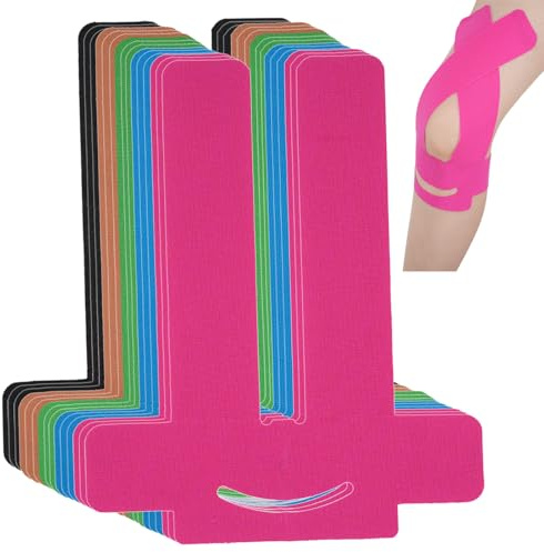 15pcs Bandes de Kinésiologie pour Genou, Tape Strap Genoux Prédécoupées pour Sport Imperméables, Élastiques Kinesio Tape pour Douleurs au Genou, Doux pour la Peau pour Le Fitness, Le Cyclisme