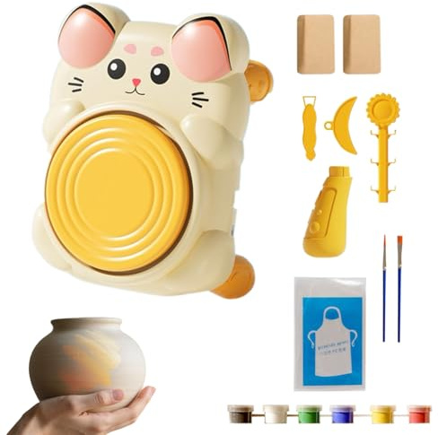 Generisch Potter's Wheel Set for Children, Pottery Set for Home, Educational Clay Modelling Tools for Beginners, Students, Girls, School, Classroom, Summer Camp, Home School and Family Time