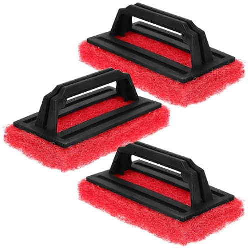 Alipis Juego de 3 Cepillos Removedores de Tinta para Serigrafía Mango Esponja Resistente y Diseño Compacto Color Rojo Estropajos Duraderos para Limpieza de Impresión y Textiles