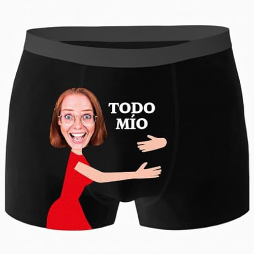 Transparent Gift Calzoncillos con Foto y Nombre Personalizado. Regalos Personalizados para Hombre, Marido, Novio. Regalo Original Parejas. Calzoncillos Divertidos.