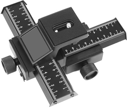 Kardanhuvud, RYH 4-vägs makrofokuseringsskena for närbildsfotografering med stativhuvud med 1/4 skruv for DSLR-kamera(Plastic version)