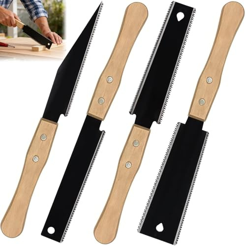 NICEWAT 4 seghe giapponesi, sega a mano da 6 a doppio taglio, 11/17 TPI, piccola sega per legno, sega giapponese professionale per lavorazione precisa del legno, fai da te